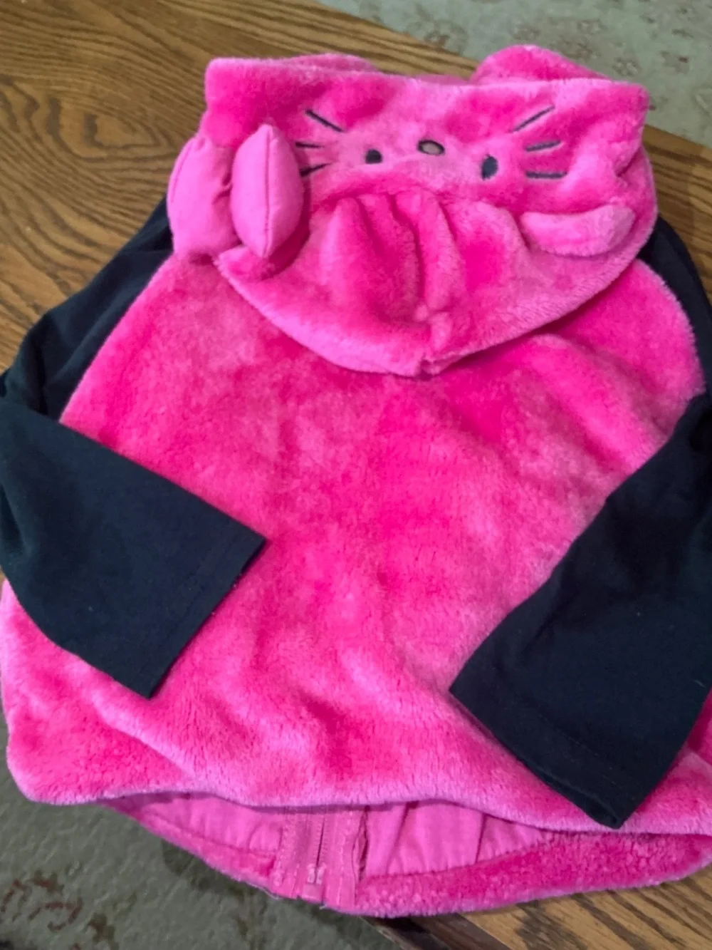Hello Kitty Full Zip Faux Fur Hooded Vest w/ Top in Pink Combo Sz 3T EUC $48R